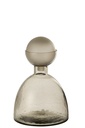 Vase Bottle+Cap Yara Glass Greige