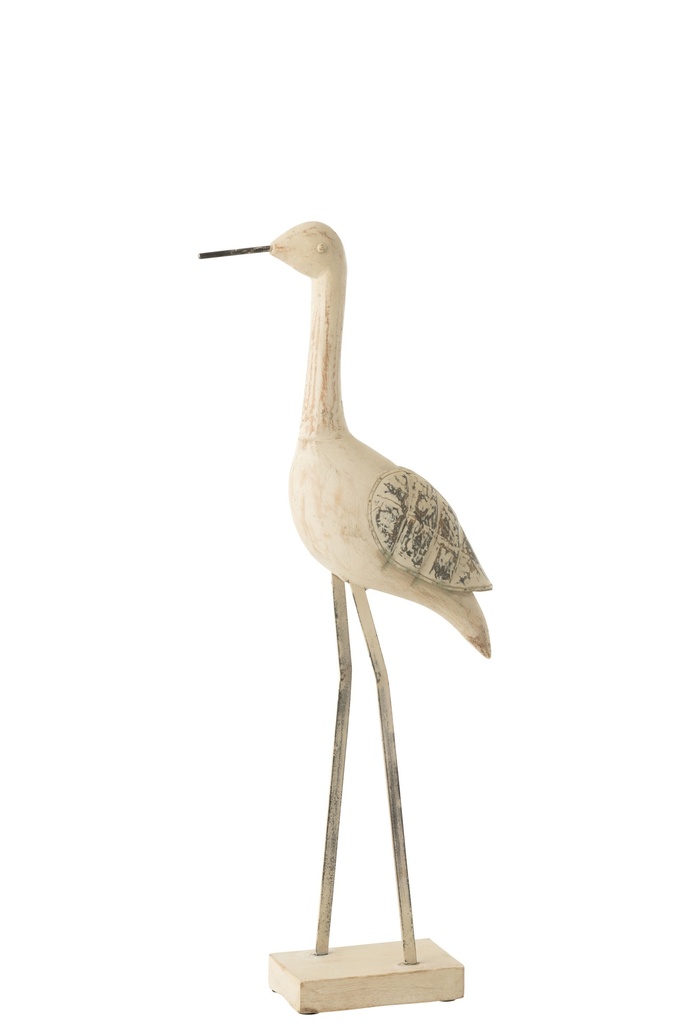 Décoration Oiseau Mix Bois de Manguier/Métal