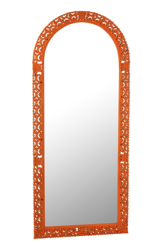 Miroir sculpté en bois de manguier de Mumbai