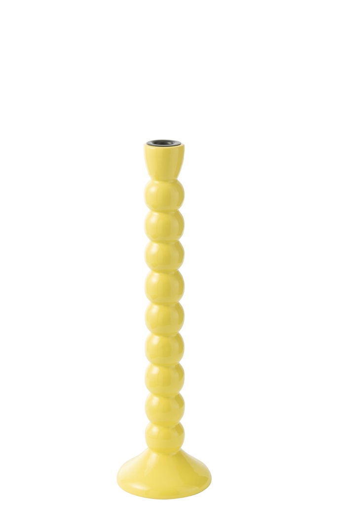 Candle Holder Mango Wood Yellow