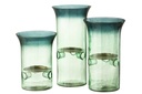 Set Of 3 Candleholder Plate Glass/Metal