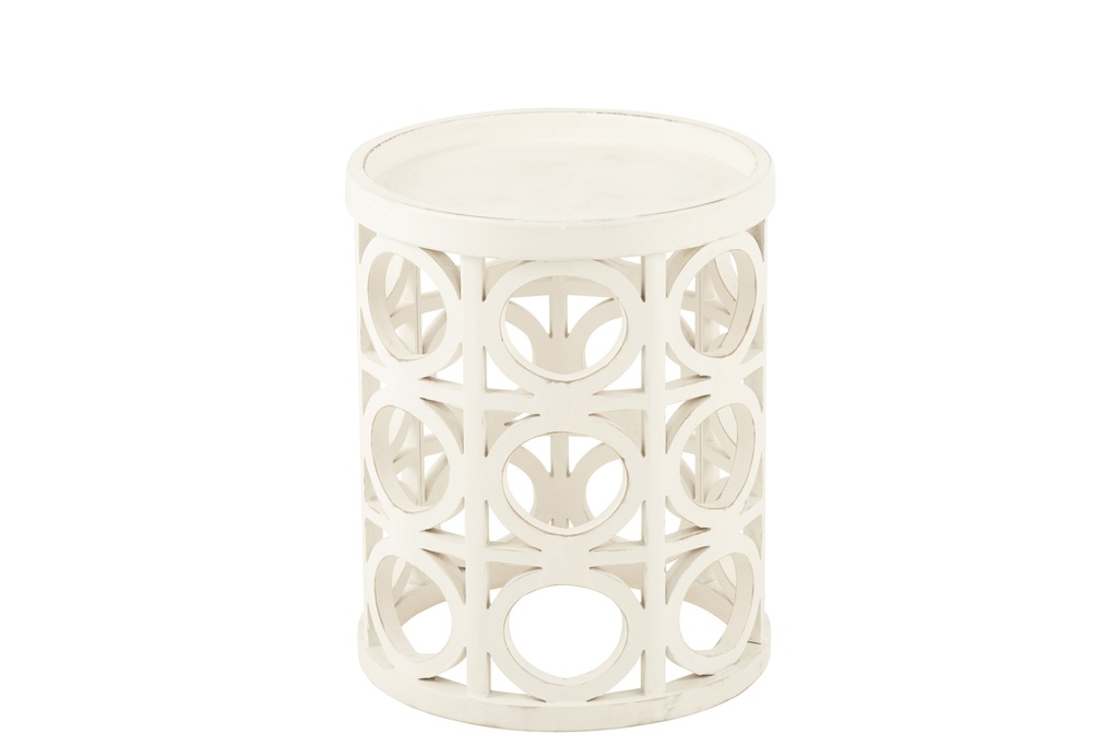 Side Table Carving Fir Wood/MDF