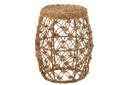 Side Table Barrel Iron/Banana Leaf