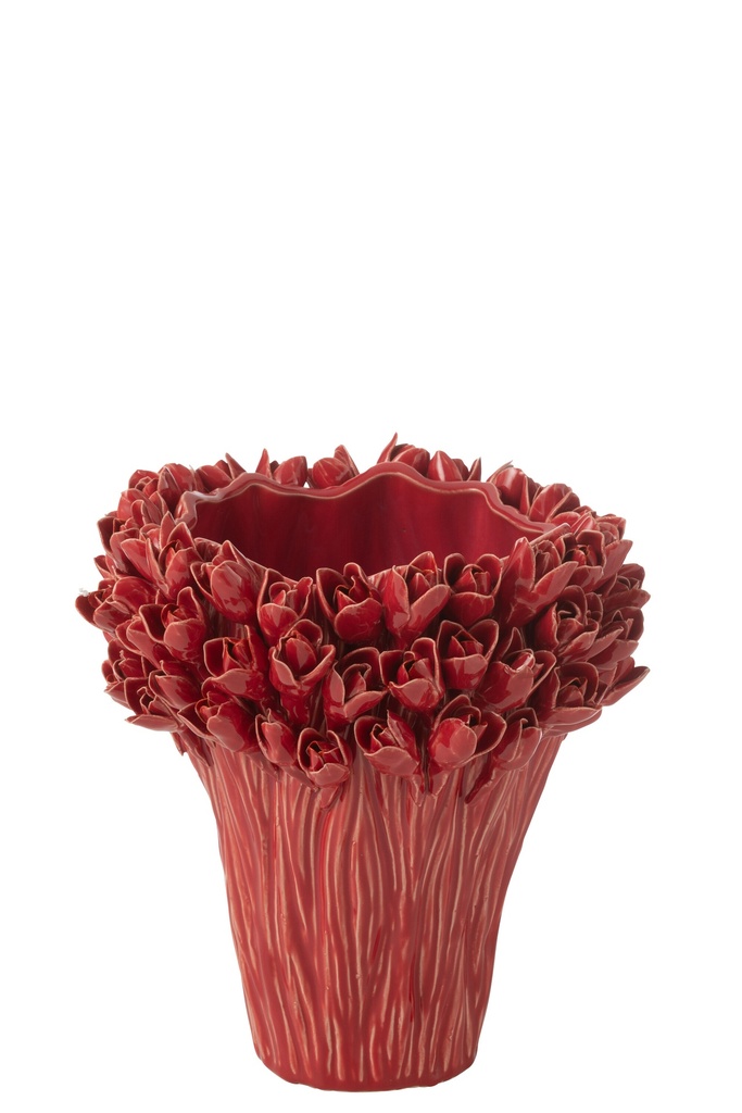 Vase Ambrosia Céramique Rouge Moyen