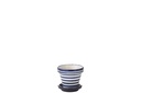 Flowerpot+Plate Granada Stripes Handmade/Handpainted Ceramic