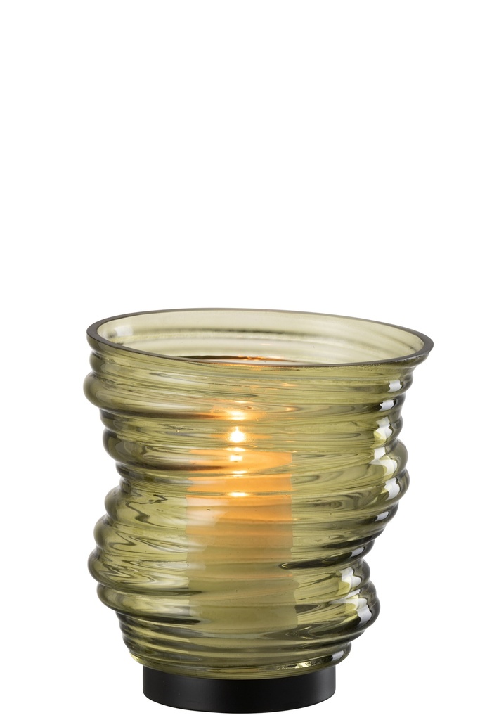 Vase Tornado Verre Vert Petit