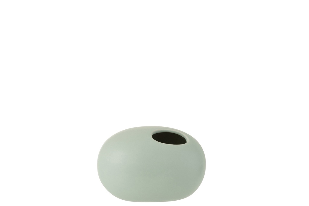 Vase Oval Ceramic Pastel Green