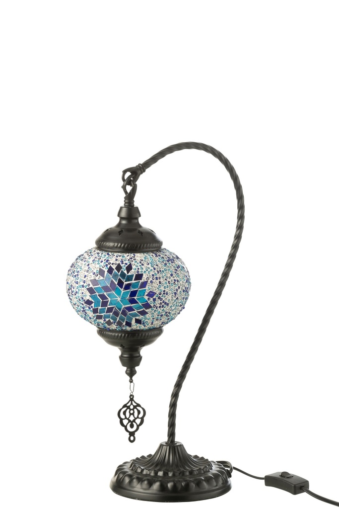 Lampe de table suspendue en mosaïque de verre/métal