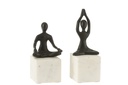Figurine Yoga Aluminium/Marbre Noir/Blanc Assortiment