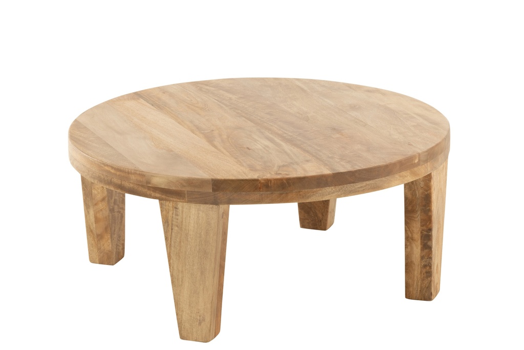 Table basse ronde en bois de manguier