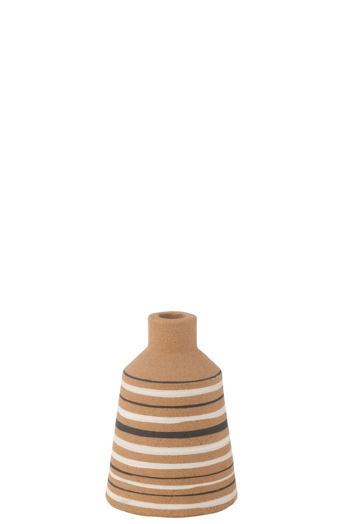 Vase Tukano Stripes Terra Brown/Black/White