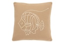 Coussin Poisson Coton Beige/Crème
