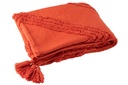 Plaid Tufted Pattern+Tassels Cotton Brick