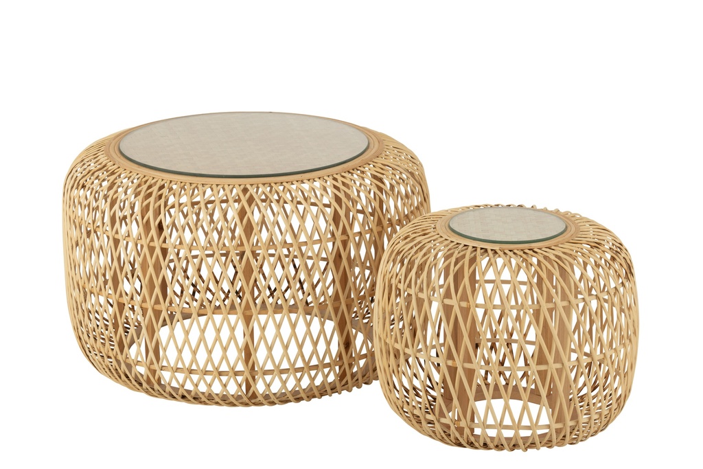 Ensemble de 2 tables d'appoint Afrique