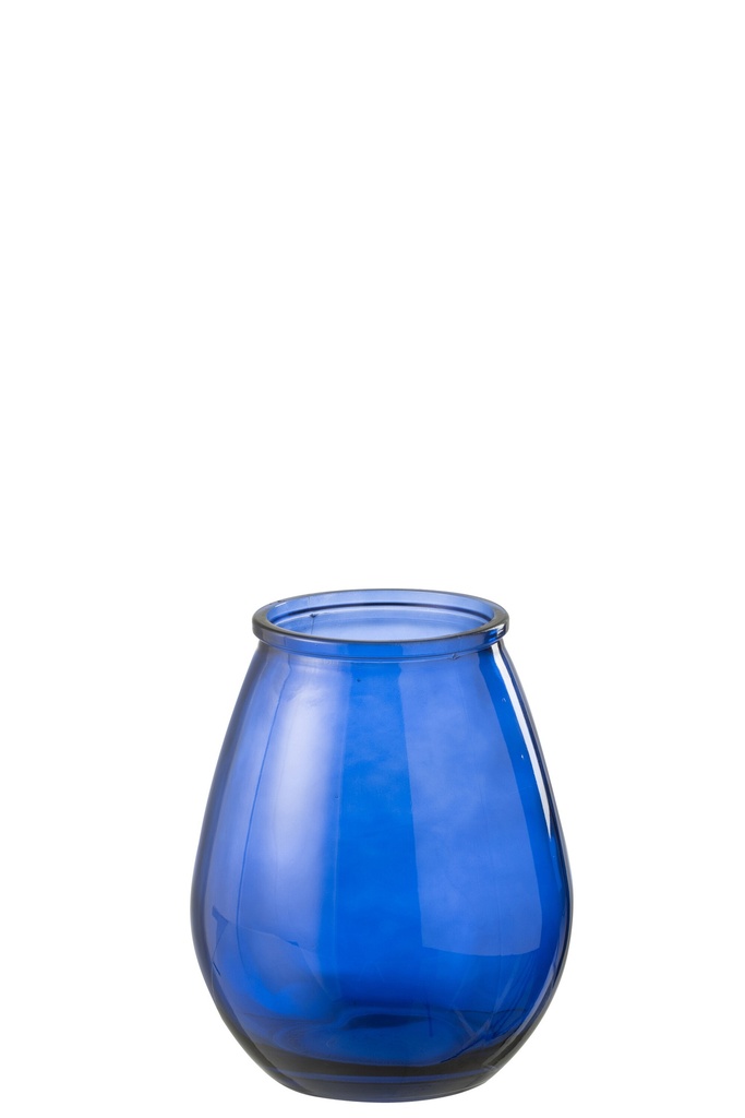Vase Oeuf Verre Bleu Petit