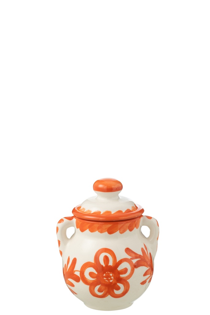 Jar Granada Ceramic White/Orange