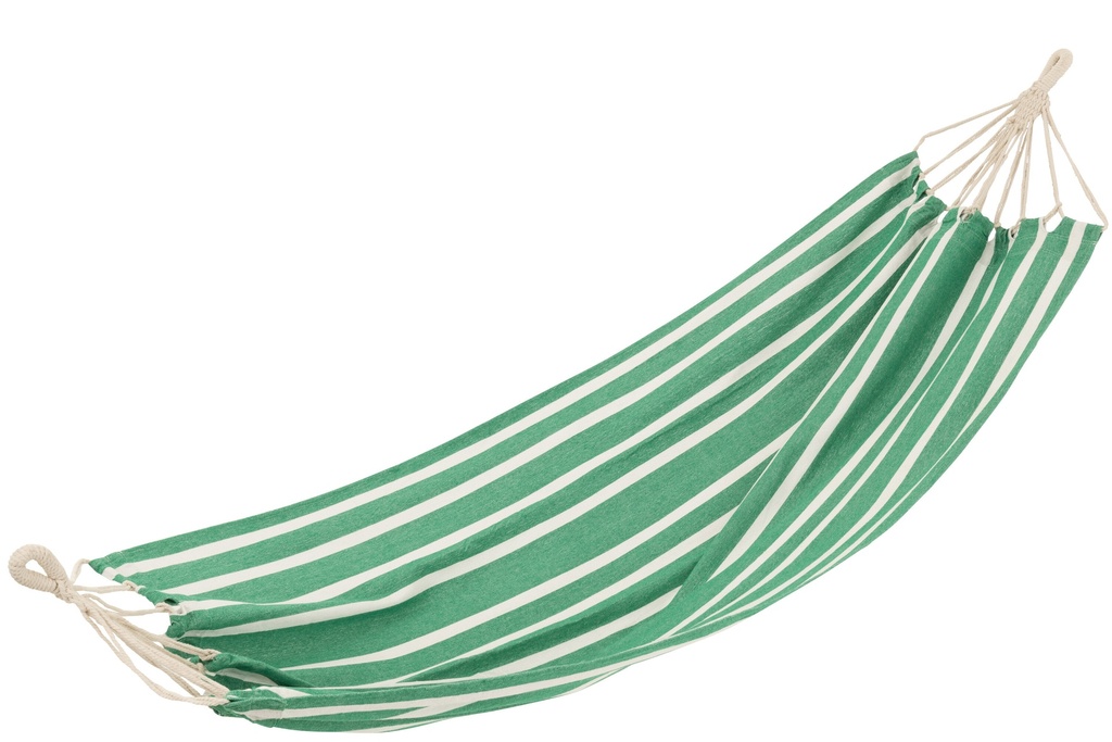 Hamac à rayures en coton/polyester vert foncé/blanc