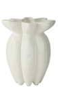 Vase Lotus Céramique Blanc Grand
