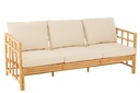 Canapé Elise + Coussin 3 Personnes Rotin/Textile