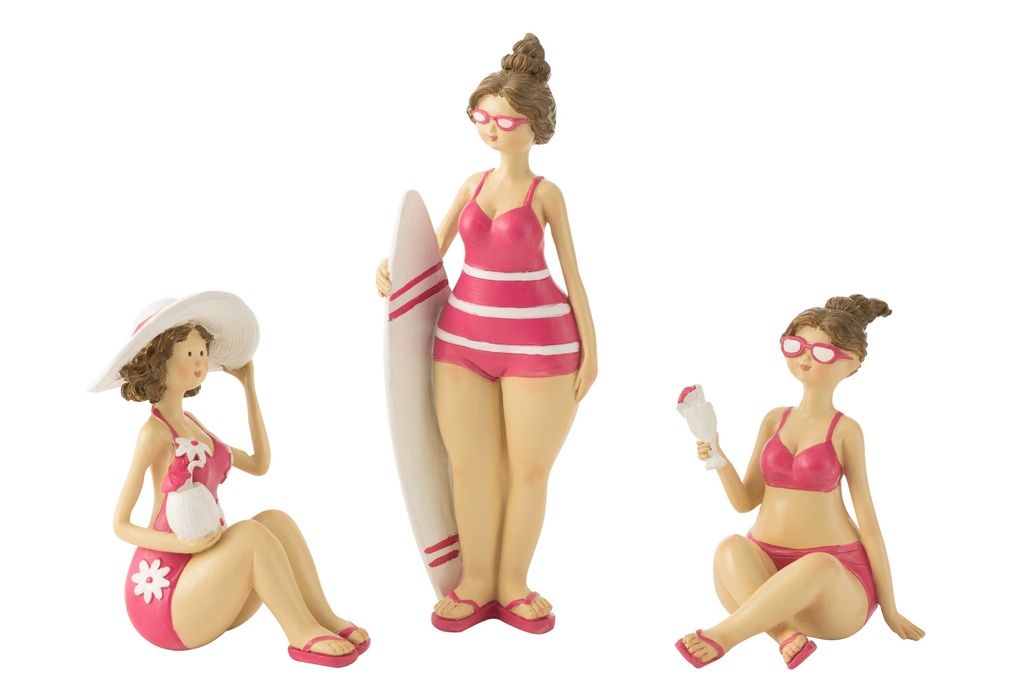 Beach Ladies Resin Pink Assortment