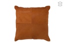 Coussin en cuir de vachette camel
