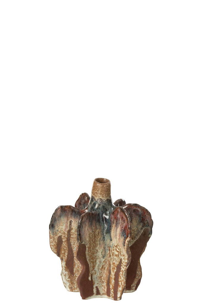 Vase Naga en céramique marron rouille
