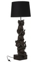 Lamp 3 Elephants Polyresin Brown