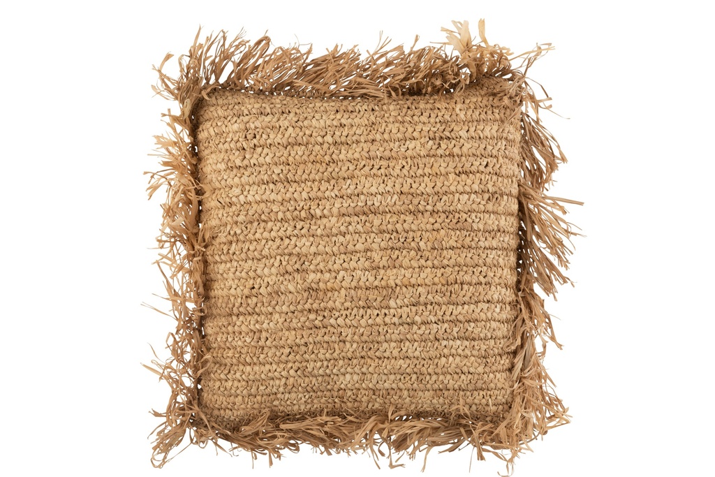 Cushion Square Raffia Natural Small
