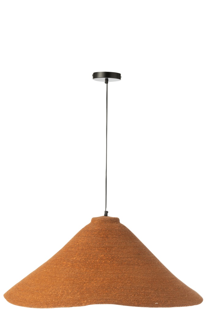 Lampe suspendue en jonc de mer rouille