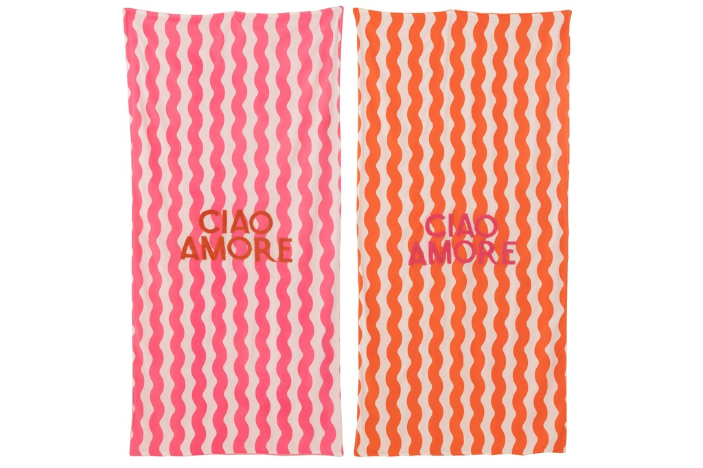 Serviette de plage Ciao Amore en éponge/coton