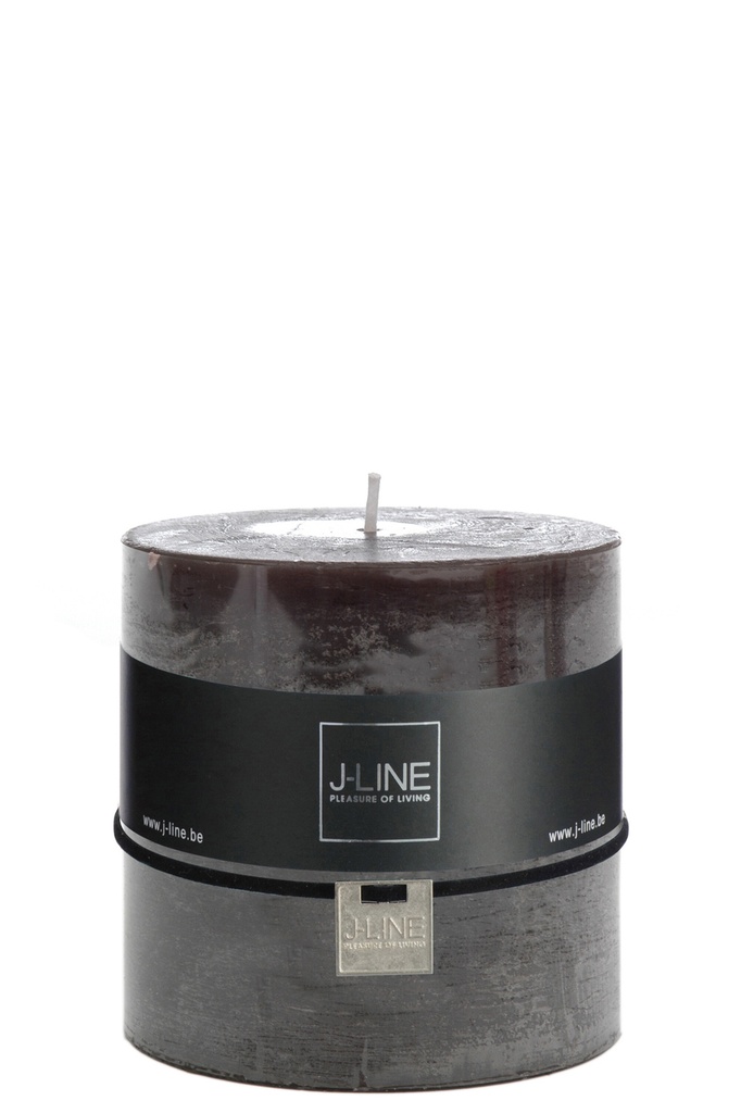 Bougie cylindrique marron/noire - 64 h