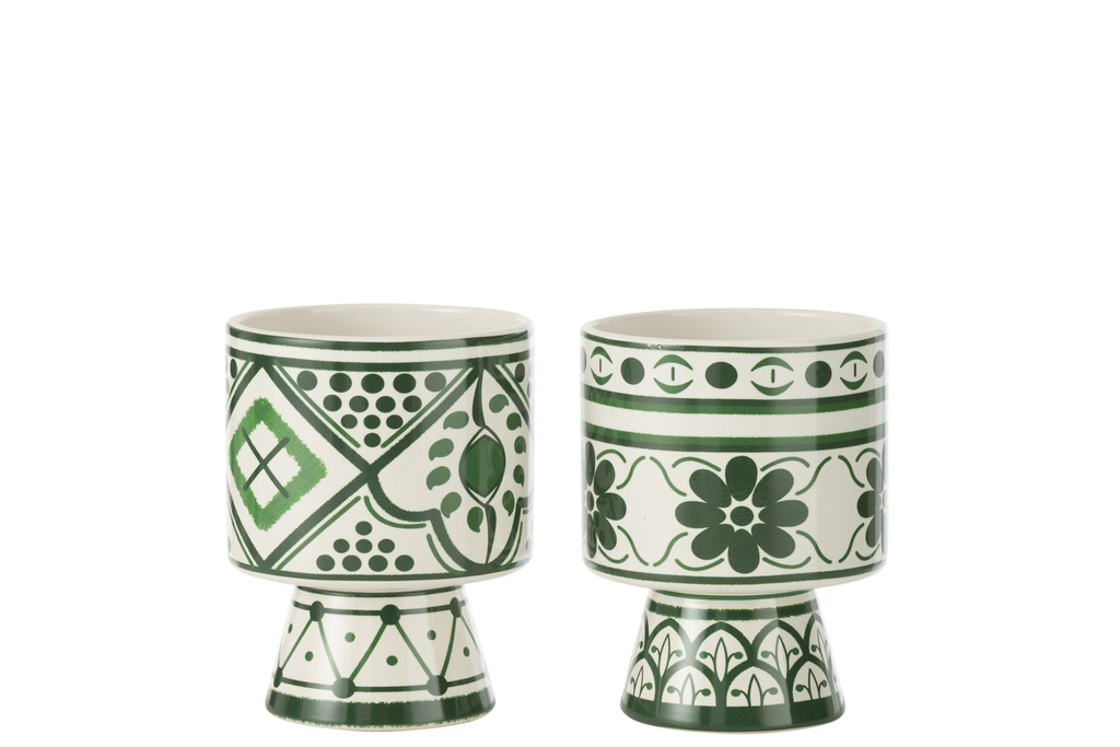 Flowerpot Rhodes Ceramic Green Medium