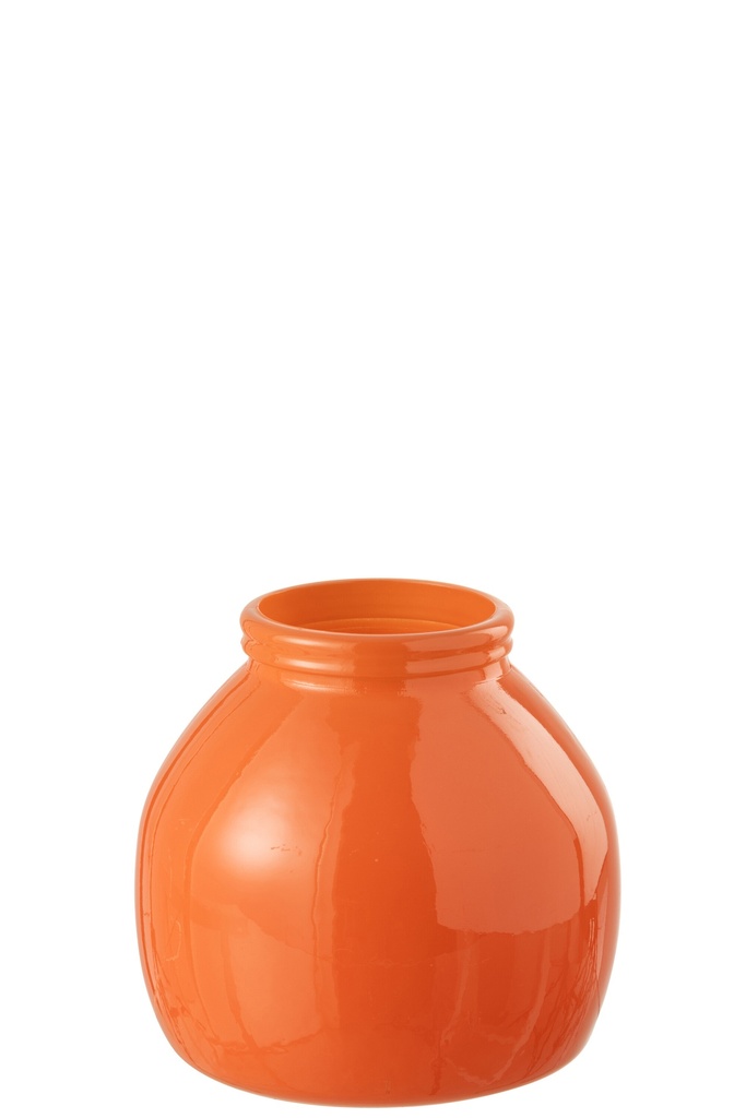 Vase en verre orange petit