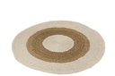 Tapis rond en jonc de mer blanc/naturel moyen