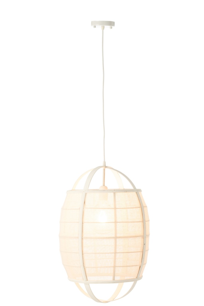 Hanging Lamp Ion Linen/Bamboo White