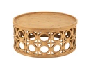 Table basse sculptée en bois de sapin/MDF