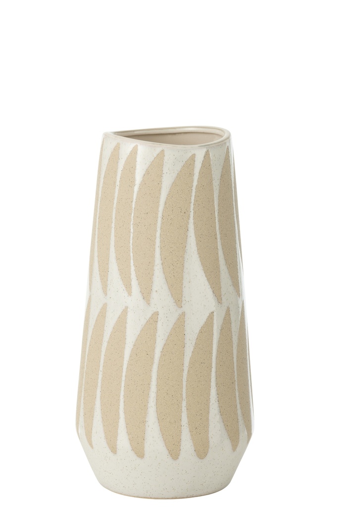 Vase Kai Grès Beige/Blanc Petit