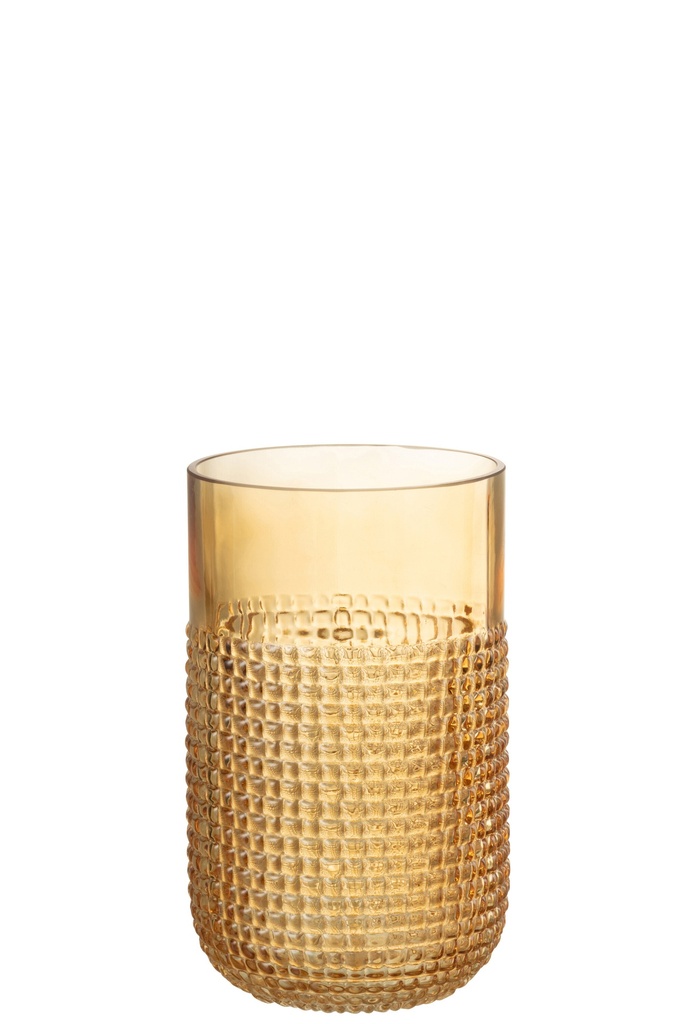 Vase Motif Verre Orange Petit