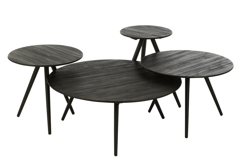 Ensemble de 4 tables rondes recyclées