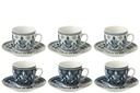 Coffret de 6 tasses à café + soucoupes