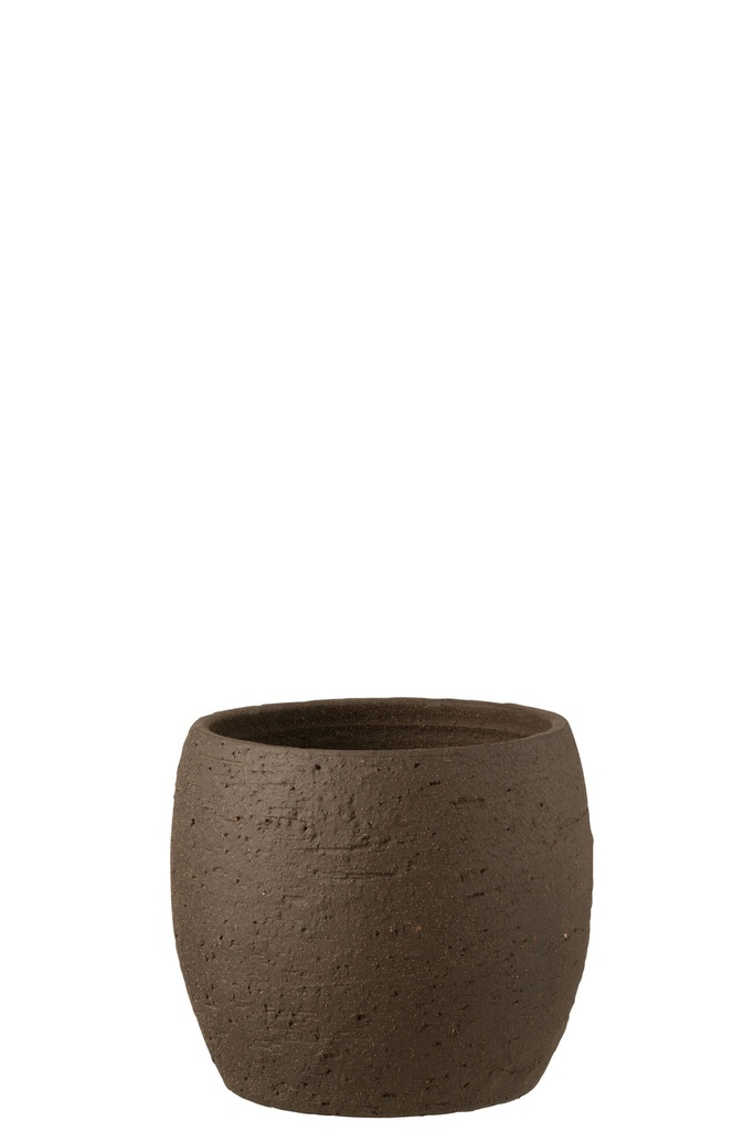 Flowerpot Enya Ceramic Brown Large