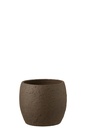 Pot de fleurs Enya en céramique marron grand format