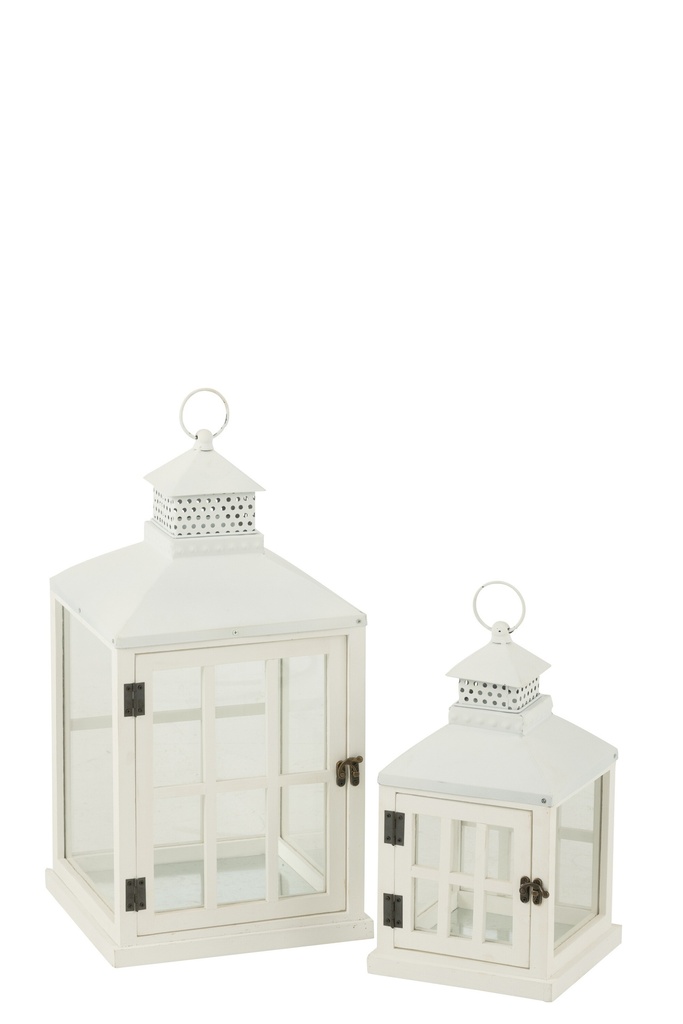 Lot de 2 lanternes maisons sapin