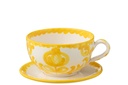 Tasse + Assiette Granada Céramique Blanc/Jaune