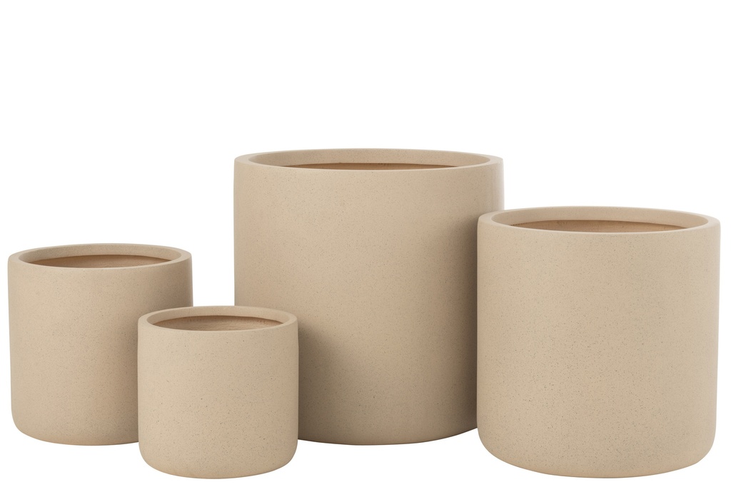 Set Of 4 Flowerpots Dune Clay