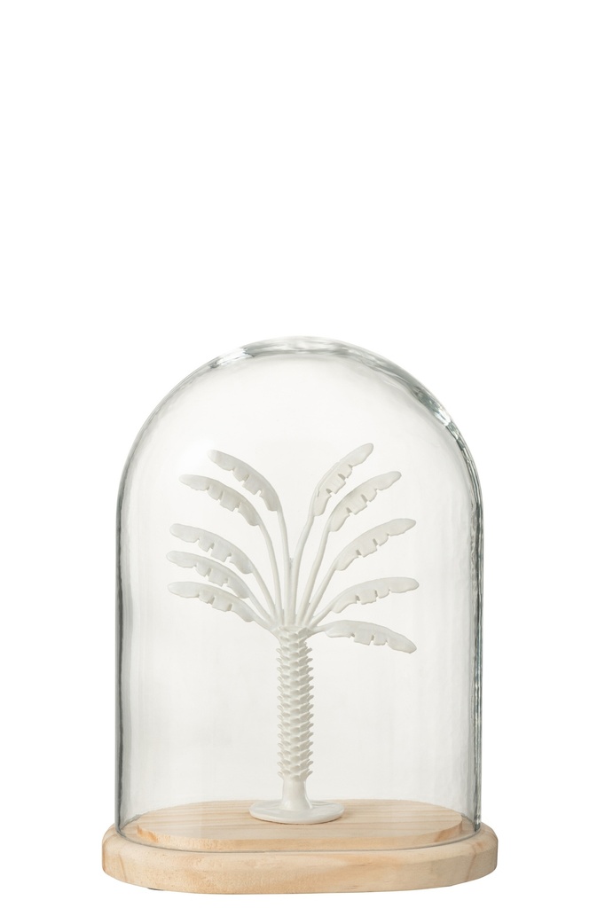 Bell Jar Palm Tree Glass/Metal