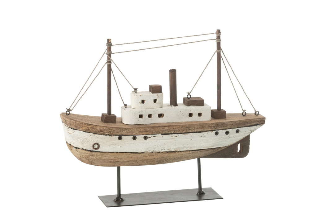 Boat On Stand Paulownia Wood