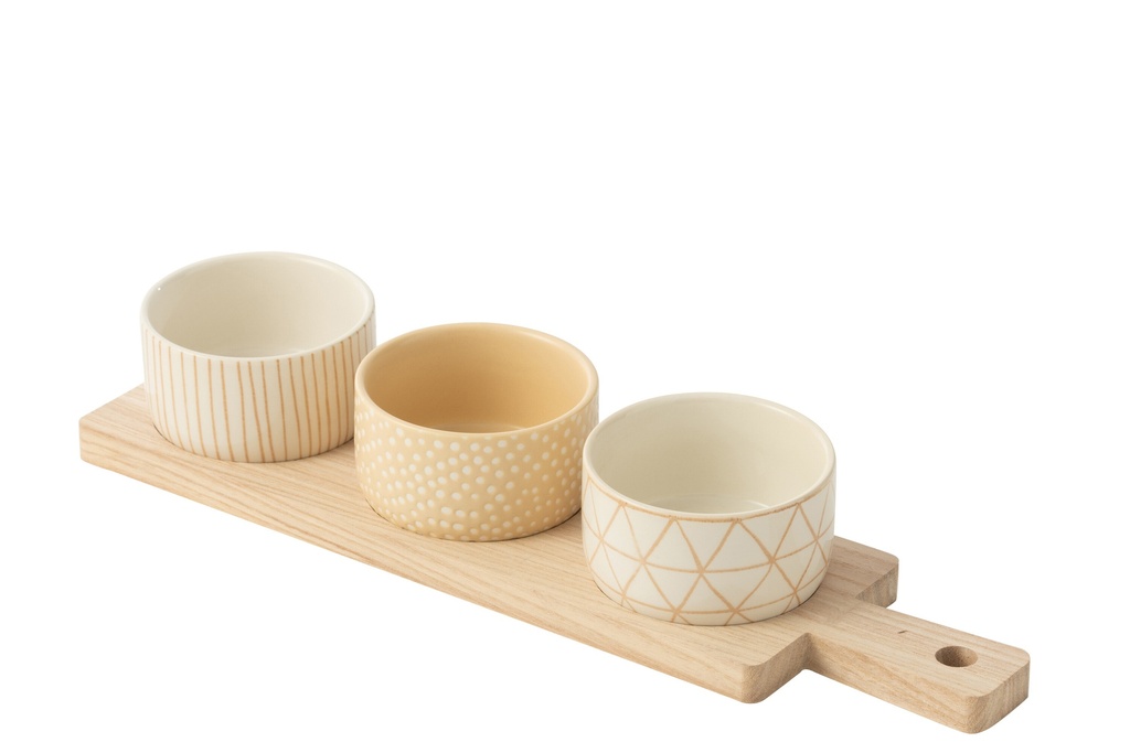 Tapas Service 3 Sets+Wood Tray