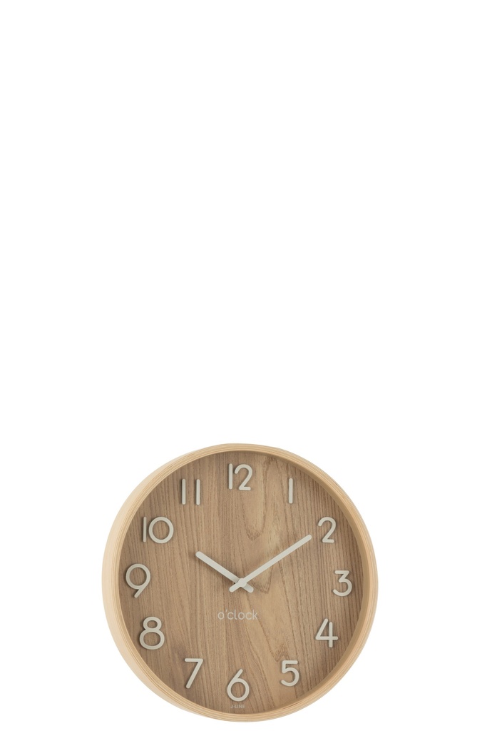 Horloge murale contreplaqué/MDF naturel petite