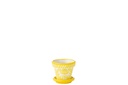 Flowerpot+Plate Granada Handmade/Handpainted Ceramic Yellow/White